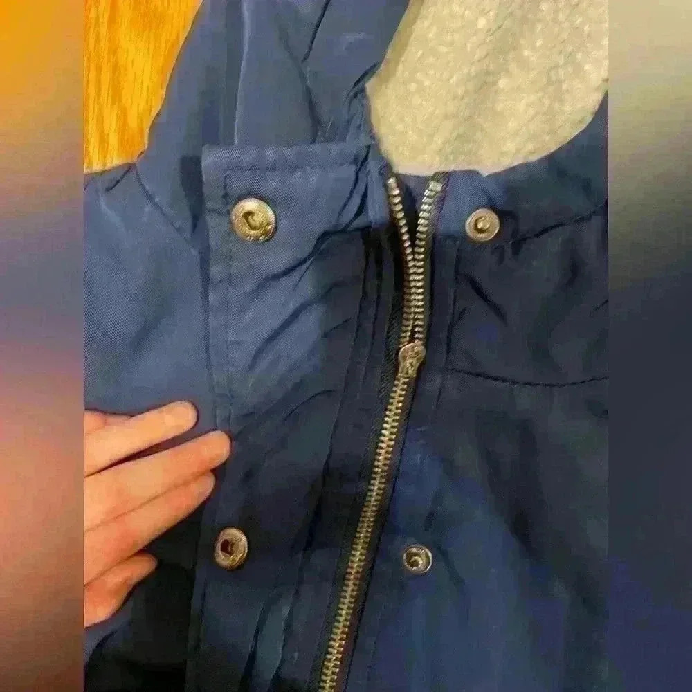 Pop Sugar Size Small Women’s Parka Navy Blue with adjustable clasps - Picture 3 of 8